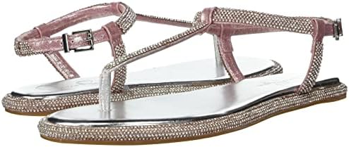 Jessica Simpson Women's Oliara T-Strap Sandal Flat, Sliver/Pink, 7 | Image 6