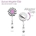 Qinsuee Graffiti Sunflower Retractable Badge Holder with Alligator Clip, 24 inch Retractable Cord, ID Badge Reel, 5 Pack