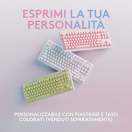 G715 Tastiera Gaming Wireless con Luce RGB LIGHTSYNC, Velocità Della LUCE, Tactile Switch (Marrone GX) e Supporto Per Tastiera, Compatibile con PC e Mac, US INT'L QWERTY - Bianco - Tastiera gaming - Immagine 6