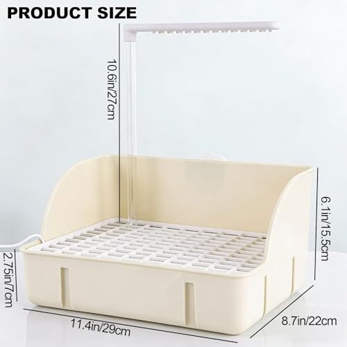 Image of kathson Parrot Bathtub, Automatic Bird Bath Indoor,Parakeet Shower Fountain,Parrot Bath Tub for Pet Birds, Cockatiel, Conure, Budgie, Lovebird, African Grey, Finches,Beige