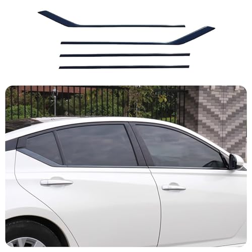 KELEIMAI Car Accessories Fit for Nissan Altima 2019 2020 2021 2022 Lower Windows Frame Sill Molding Cover Trims (Black) 4PCS Stainless Steel