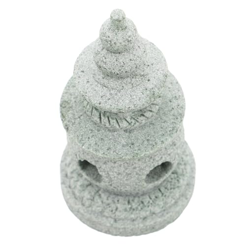 Cabilock Estatua de jardín en Miniatura: Mini Estatua de Pagoda: Decoración de jardín Zen japonés - Farol de Piedra en Miniatura para bonsái, pecera, Patio y Paisaje Exterior