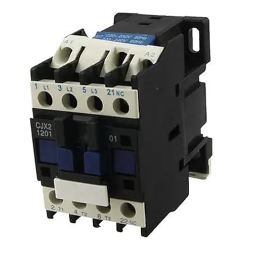 Contactor de CA CJX2-1201 trifásico con bobina de 220V y un contacto NC para carril Din de 12A