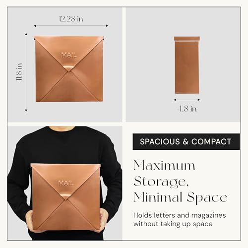 Image of NACH Chicago Copper Extra Large Mailbox, Rust Resistant Large Mailboxes for Outside Wall Mount, Large Metal Mailbox, Wall Mount Mailbox, Extra Large Capacity Mailbox, 12 x 12 x 4.8 inches, MB-6301CP