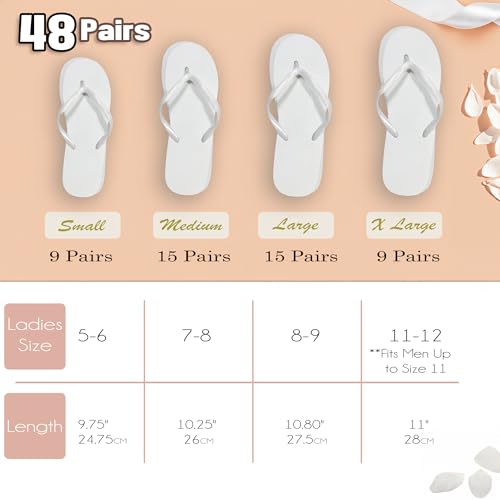 Wedding Guest Flip Flops | White | Bulk 48 Pairs | Wholesale Party Reception Sandals Slippers Dancing Feet2