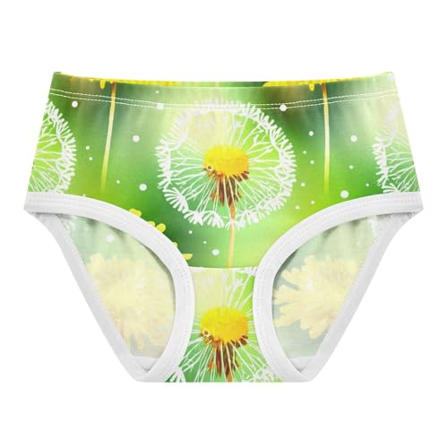 Grass Green Dandelion Bloom Girls Underwear Toddlers 2t Cotton Panties Little Girl Animals Briefs Kids Undies