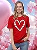 Love Heart Shirts for Women Valentines Day Tshirt Cute Love Heart Tshirts Graphic Valentine Gift Tee Casual Hearts Tops (Red4,XXL) #3