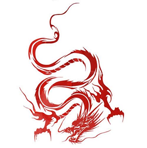 YONGYAO Voiture Capote Vinyle Autocollant Dragon Sticker Noir Racing Sport Refléter-Rouge