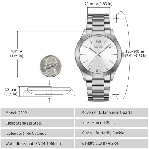 Image of NIBOSI Watch for Man Analog Minimalism Dial Quartz Mens Watch Business Black Wrist Watch Polycarbonate Strap Waterproof