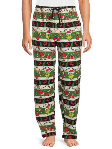 Dr. Seuss The Grinch Mens Holiday Microfleece Sleep Lounge Pant, Sizes S-XL