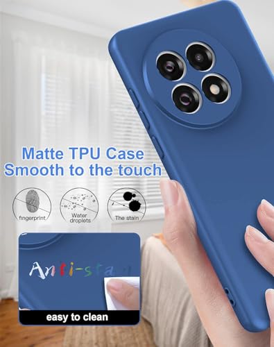 Image of DIZORO Compatible with OnePlus 13r 5G Back Cover with Upgraded Square Edges for Camera Protection Shockproof Flexible Matte Liquid Silicone Mobile Phone Case (Navy)