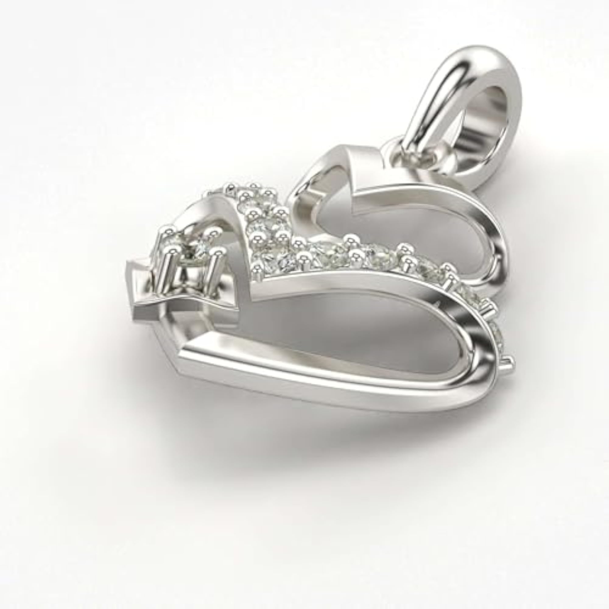 Sterling Silver & Lab Grown Diamond Pendant, 0.12cts
