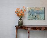 Wieco Art Impression Sunrise Moderne Giclee Canvas Imprimés de Claude Monet Peintures à l'huile célèbres Reproduction Seascape Artwork Sea Pictures sur Toile Wall Art Prêt pour les décorations à la maison