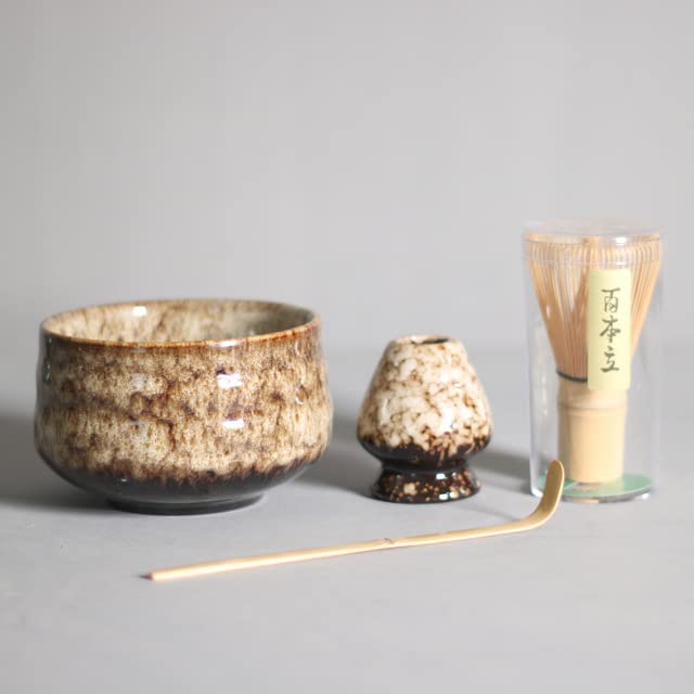 Juego de Matcha de esmalte de cerámica, batidor de bambú seguro, juegos de té de cucharadita, tienda de bebidas para interiores, herramientas para hacer té, accesorios de cumpleaños