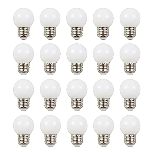 E27 G45 Ampoule LED 1.5W, Imperméable, Guirlande Lumineuse Intérieur et Extérieur pour Noël, Halloween, Décoration de Fête de Mariage, AC 220-240V, 20 Paquets