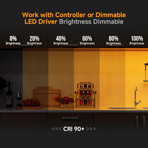 Image of BTF-LIGHTING FCOB COB LED Strip Lights 5V USB Powered Orange Color for TV | 3.28FT 320LEDs CRI90+ Dimmable Super Bright LED Light with 3M Tape for TV Backlight PC 3D Printer Cabinet Home DIY Lighting