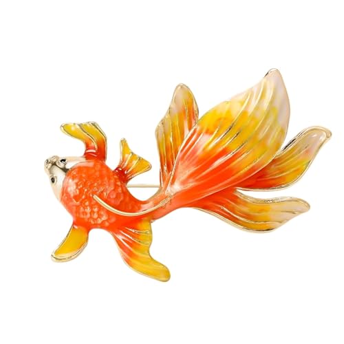 Image of Goldfish Brooch Pins for Women, Lucky Koi Carp Fish Brooch Pin, Cute Goldfish Animal Brooch Lapel Pin, Bohemian Goldfish Brooches Pins for Women Hat Bag Suit Dress Accessories