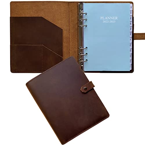 2022 2023 Weekly Planner - A5 Genuine Leather Binder Planner for Men and Women, Inner Pockets and Pen Holder, Refillable, 7x9 2022 2023 Weekly Planner - A5 Genuine Leather Binder Planner for Men and Women, Inner Pockets and Pen Holder, Refillable, 7"x9"