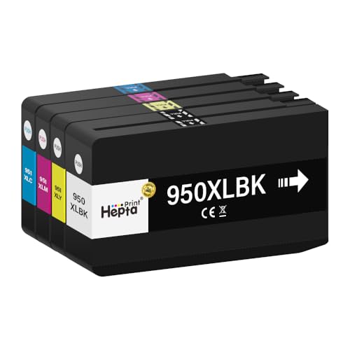Hepta Print 4er Patrone 950 951 XL für HP 950XL 951XL Druckerpatrone Multipack Tintenpatronen Kompatibel für HP Officejet Pro 251dw,271dw,276dw,8100 8610 8620 8630 8640 8650 8660 8615 8616 8625 8600 Hepta Print 4er Patrone 950 951 XL für HP 950XL 951XL Druckerpatrone Multipack Tintenpatronen Kompatibel für HP Officejet Pro 251dw,271dw,276dw,8100 8610 8620 8630 8640 8650 8660 8615 8616 8625 8600