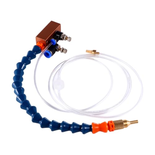 GATHINESS Sistema de Pulverización de Lubricación de Refrigerante de Niebla para Torno Cnc Boquilla Azul de Plástico y Metal para Fresado y Reducción de Desgaste Color Color Aleatorio