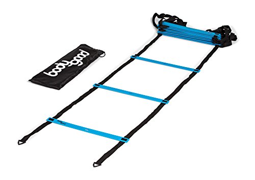 BodyGood Pro Athlete Grade Speed Agility Ladder – Extra-Long, 20 Foot Quick Ladder with Durable Flat Rungs for Easy Set Up and Consistent Workout. Includes Free Carrying Bag and Online Training Video