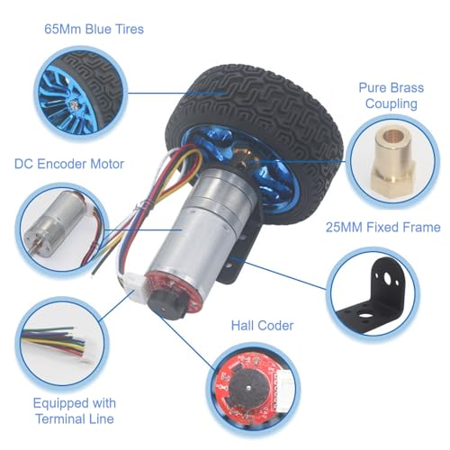 Motor de engranajes 12V 100 RPM de alta precisión para robot y coche inteligente 5