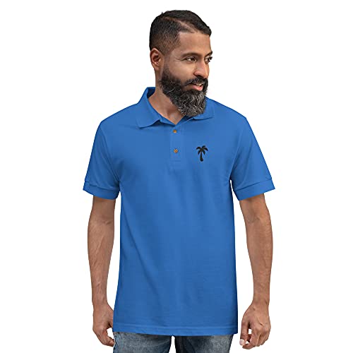 Polo à manches courtes Claudio Fibonacci noir et bleu pour les vacances