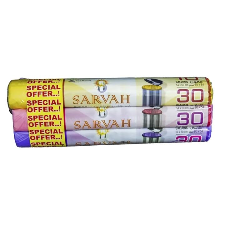 Scented Garbage Bags, Pack of 3, 54 X 60 CM, 30pcs, 10 Gallons, Lavender, Lemon and Vanilla