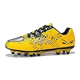 TOLLN Mens Football Shoes Youth Soccer Cleats 22033-Yellow-6-EUR38