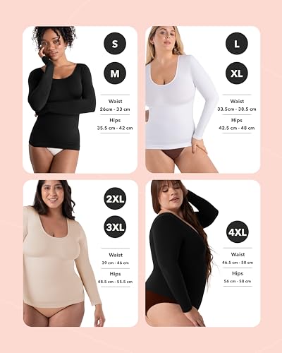 SHAPERMINT Cami Shaper, Womens Long Sleeve T Shirts, Long Sleeve Tops for Women, Compression Shirt Women Long Sleeve Tops4