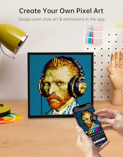 Image of Divoom Pixoo-64 - WiFi Pixel Cloud Digital Frame with APP Control,64 X 64 LED Panel Display Frame for Gaming Room Decoration /Social Media Fans Counter (Pack of 3)
