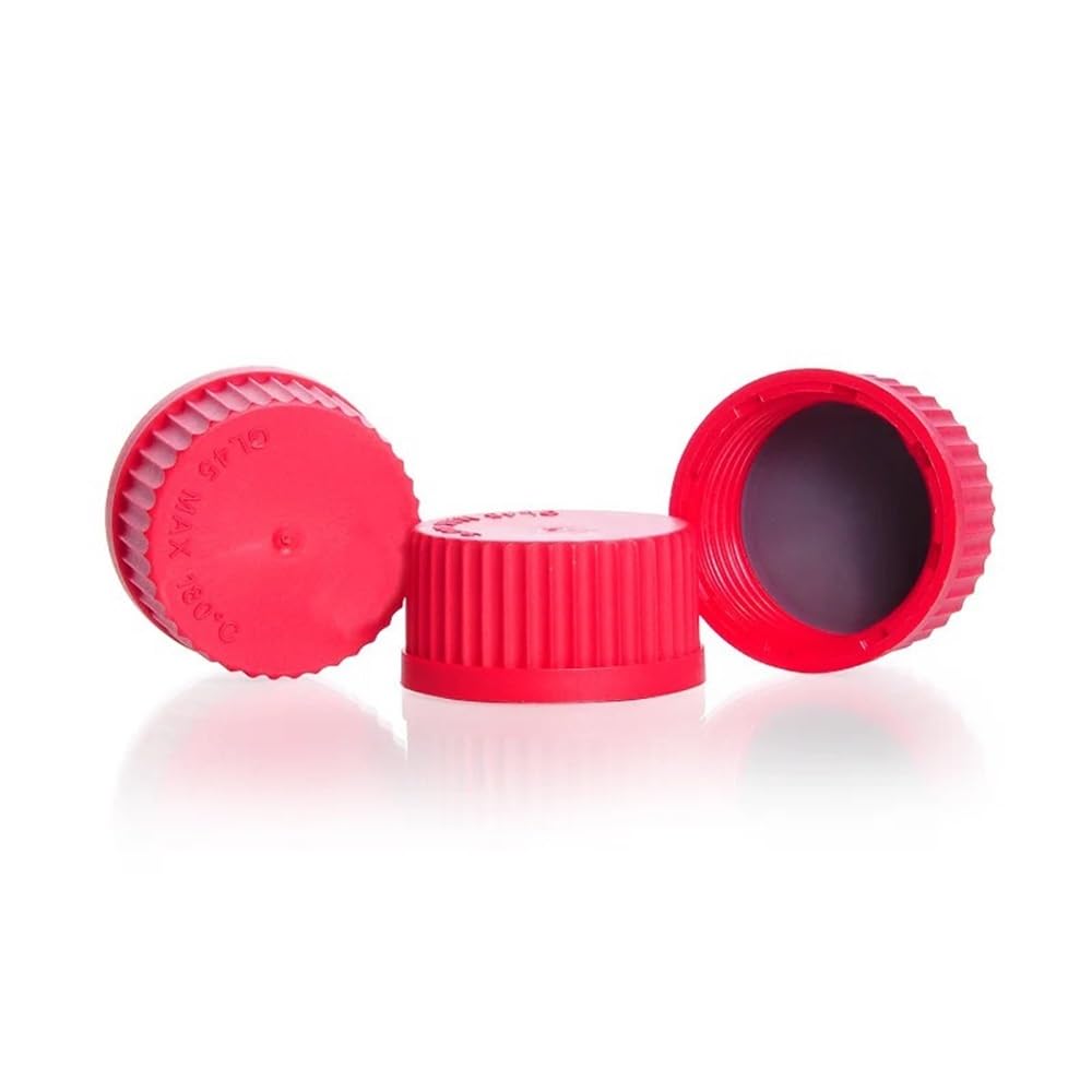 Cristalería de Laboratorio Tapón de rosca de alta temperatura (PBT, rojo) con tapa de silicona curada con peróxido de PTFE(292402807)