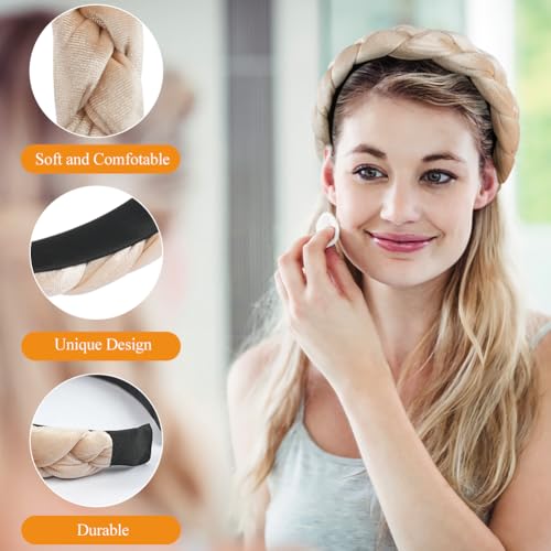 LOPHE Velvet Braided Headband, Twisted Braid Rough Edge Hair Band, Non-Slip Twisted Knotted Headband - Image 3