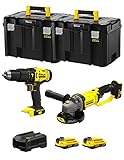 Maletín TSTAK VI STANLEY FatMax Kit SVK212 (Taldro Percutor SFMCD711 + Mini-Amoladora SFMCG400 + 2 Baterías de 2,0 Ah + Cargador + TSTAK VI)