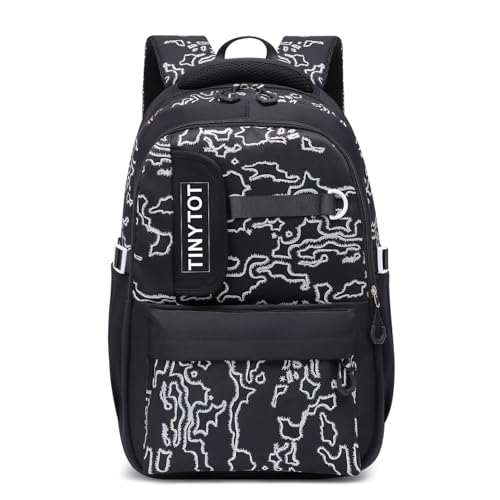 Image of Tinytot 30 Litre, Stylish & Trendy Water Resistant Hi Storage School Collage Travel Laptop Backpack Bag for Boys, Girls, Mens & Womens, 20 Inches (Black)
