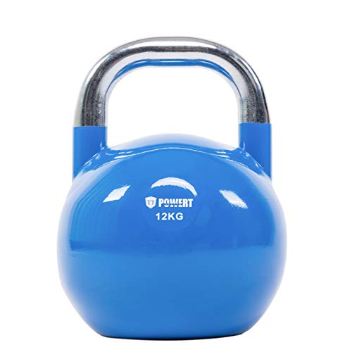 POWERT Competition Kettlebell|Premium Quality Coated Steel|Ergonomic Design|Great for Weight Lifting Workout & Core Strength Training& Muscle Building|Color Coded (D-12KG)