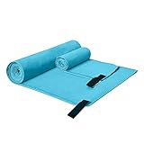 Garosa Premium Trocken und Trockene Mikrofaser -Reisenderhandtücher für Swimmingpool, 3 Stück Variable Mess Package (hellblau)