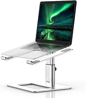 Adjustable Laptop Stand, Boyata Aluminum Laptop Riser for Desk, Ergonomic Laptop Holder Compatible with MacBook Air Pro Dell XPS, HP, Lenovo More Notebooks-Silver