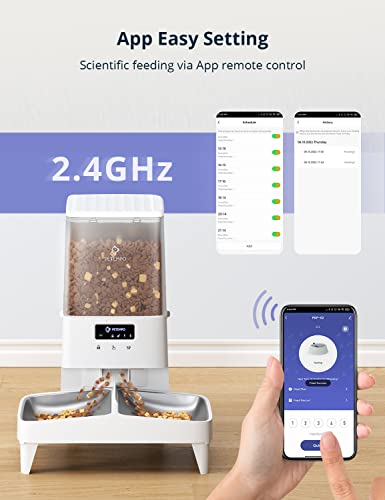 Automatic Cat Feeders, WiFi 5L Automatic Pet Feeder with Anti-Stuck Design, Programmable Cat Food Dispenser for 1-2 Cats and Dogs, 60 Portion 10 Meal Per Day - Image 3