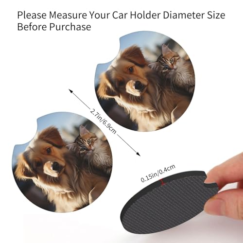 Portavasos para carro de neopreno negro, 2 piezas miniatura 2