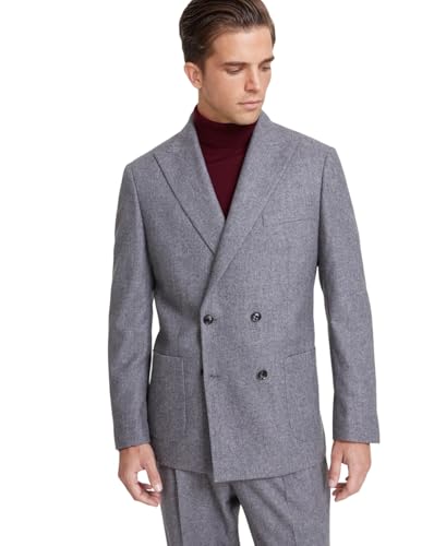Tommy Hilfiger Mens Modern fit Double Breasted Suit Jacket Blazer 42 L Grey