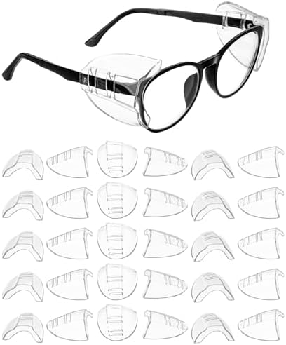 UNCO- Safety Side Shields for Glasses, 2/4/6/8/10/12/16/20/24/30/32 pcs, Safety Glasses Side Shields for Eyeglasses