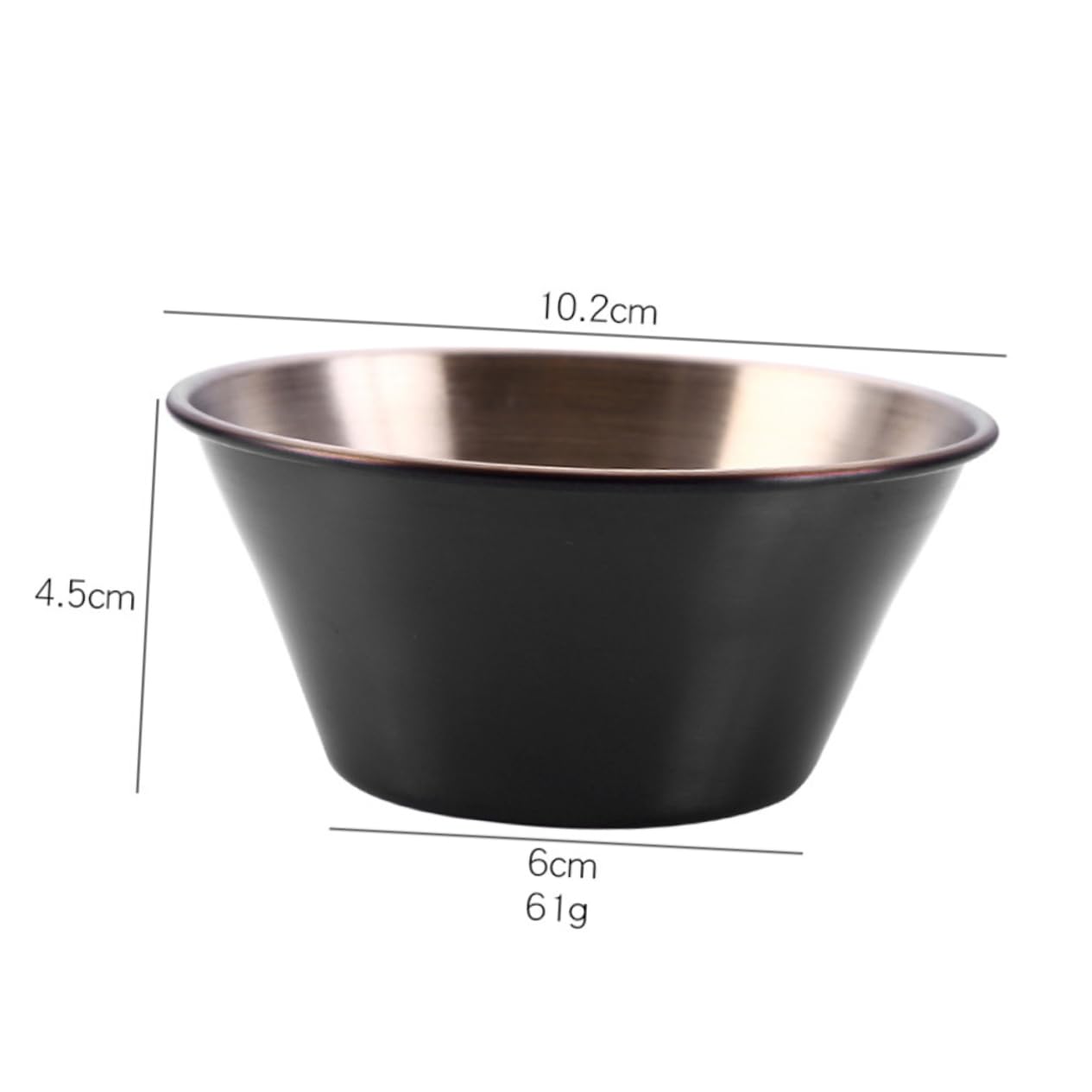 NAMOARLY 1pc 304 Appetizer Plates Pasta Container Sauce Dipping Snack Dispenser Containers for Food Portion Cups Pasta Bowl Dish for Cooking Pasta Plate Sushi Dipping Bowl Black re-usable