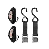 Rockland 2PCS Tie Down Safety Straps, Heavy Duty S-Hook Lashing Straps for Loading...