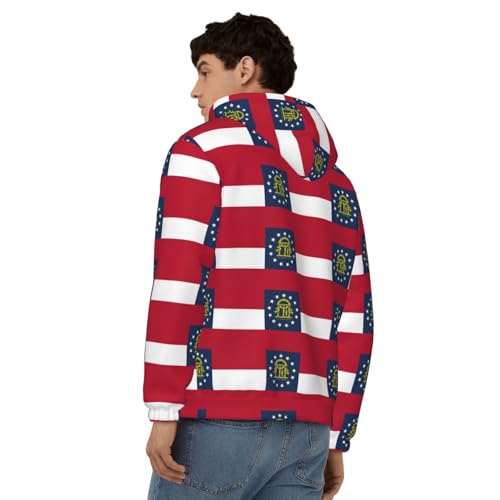Sweat à capuche zippé à manches longues avec imprimé Géorgie - 6