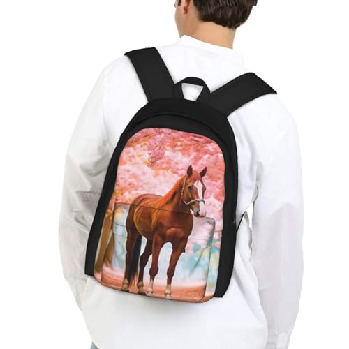 Kids 3D Horse Backpacks Girls Shoulder Bag Casual Daypack 17"Laptop Bag for Unisex Teens3