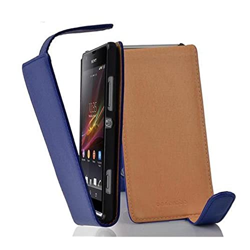 cadorabo Coque pour Sony Xperia SP en Bleu CÉLESTE - Housse Protection en Style Flip en Similicuir Structuré - Etui Poche Folio Case Cover