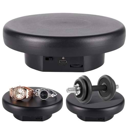 GOHASPW Rotating Display Stand Turntable Stand 6.3'' Spinning Stand for Product Shows Black