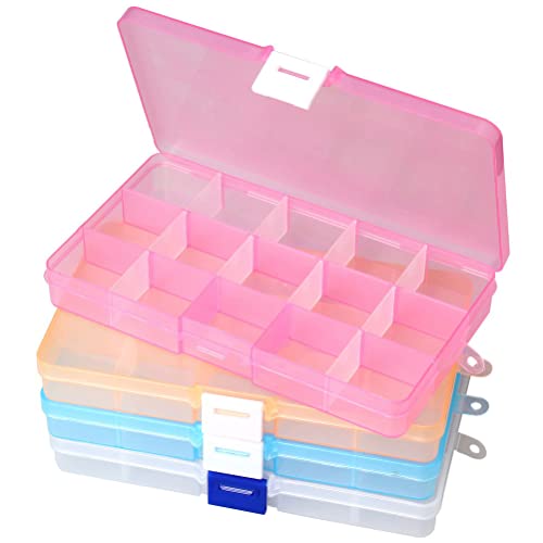 pengxiaomei 15 Grille Plastique Bijoux Organiseur Clair, boîte à Bijoux de Stockage avec cloison Boucles d'oreilles Outil conteneurs Coque thumbnail