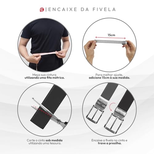 Cinto Masculino Social Basic Dupla Face (Fivela Níquel)